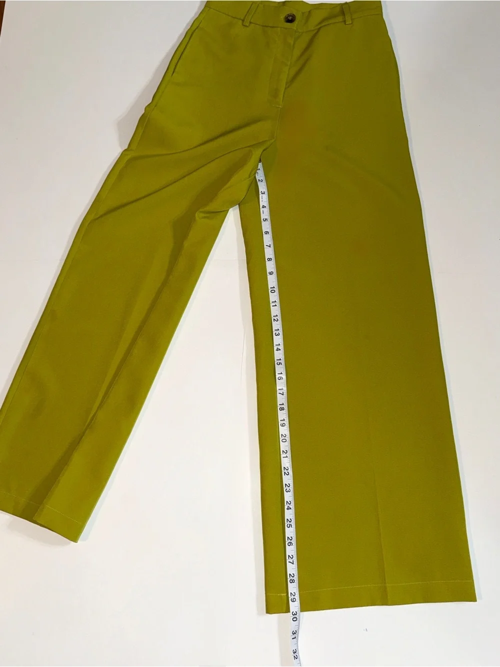 Ellison Chartreuse Green Wide Leg Pants High Waist Trouser size Small